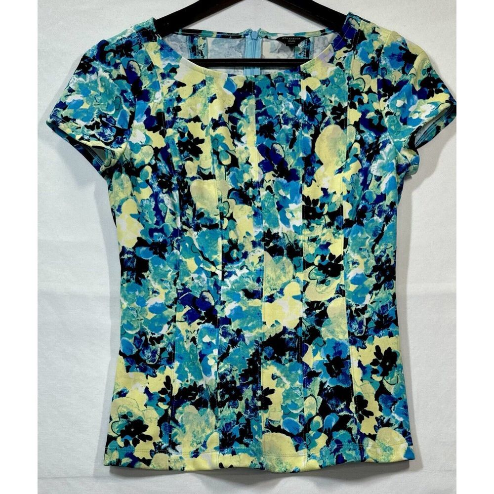 Ann Taylor Petite Floral Career Top Sz MP
